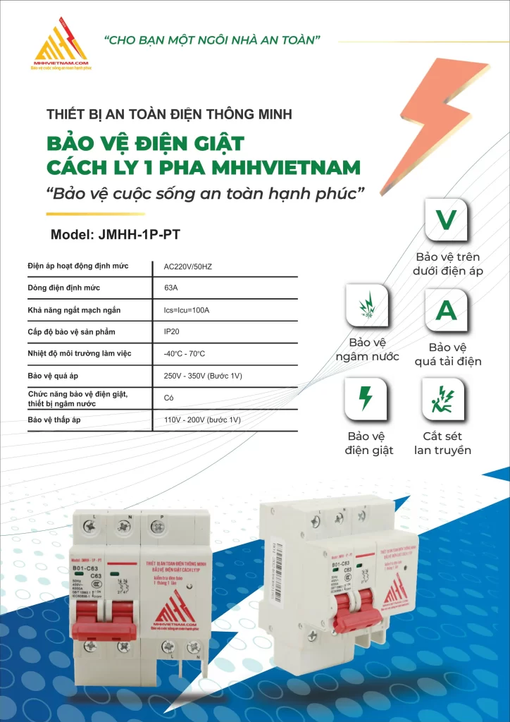 Bảo vệ điện giật cách ly 1 pha MHHVIETNAM