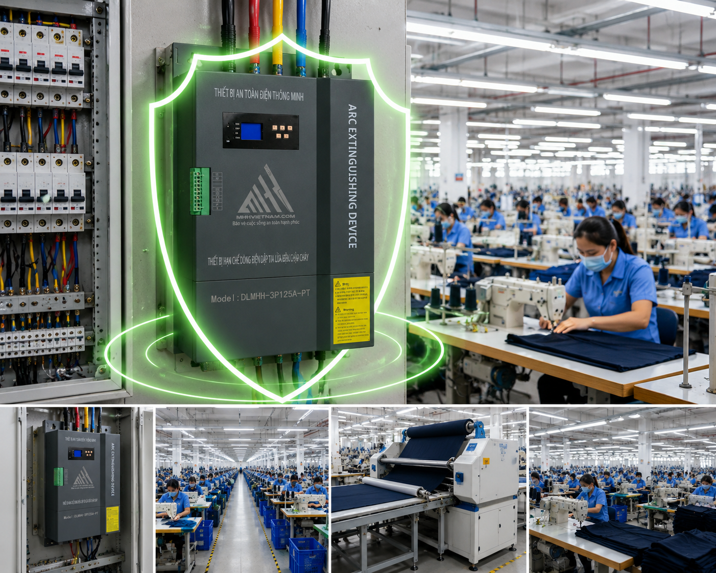 Bảo vệ tránh cháy chập cho xưởng may