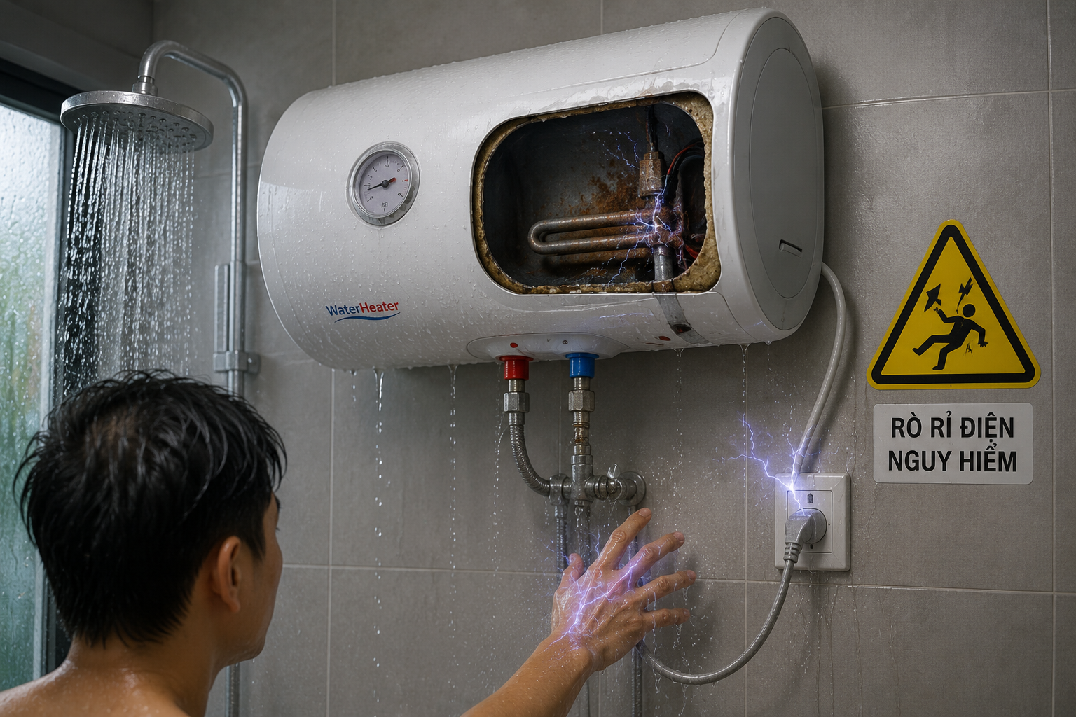 Bình nóng lạnh bị rò rỉ