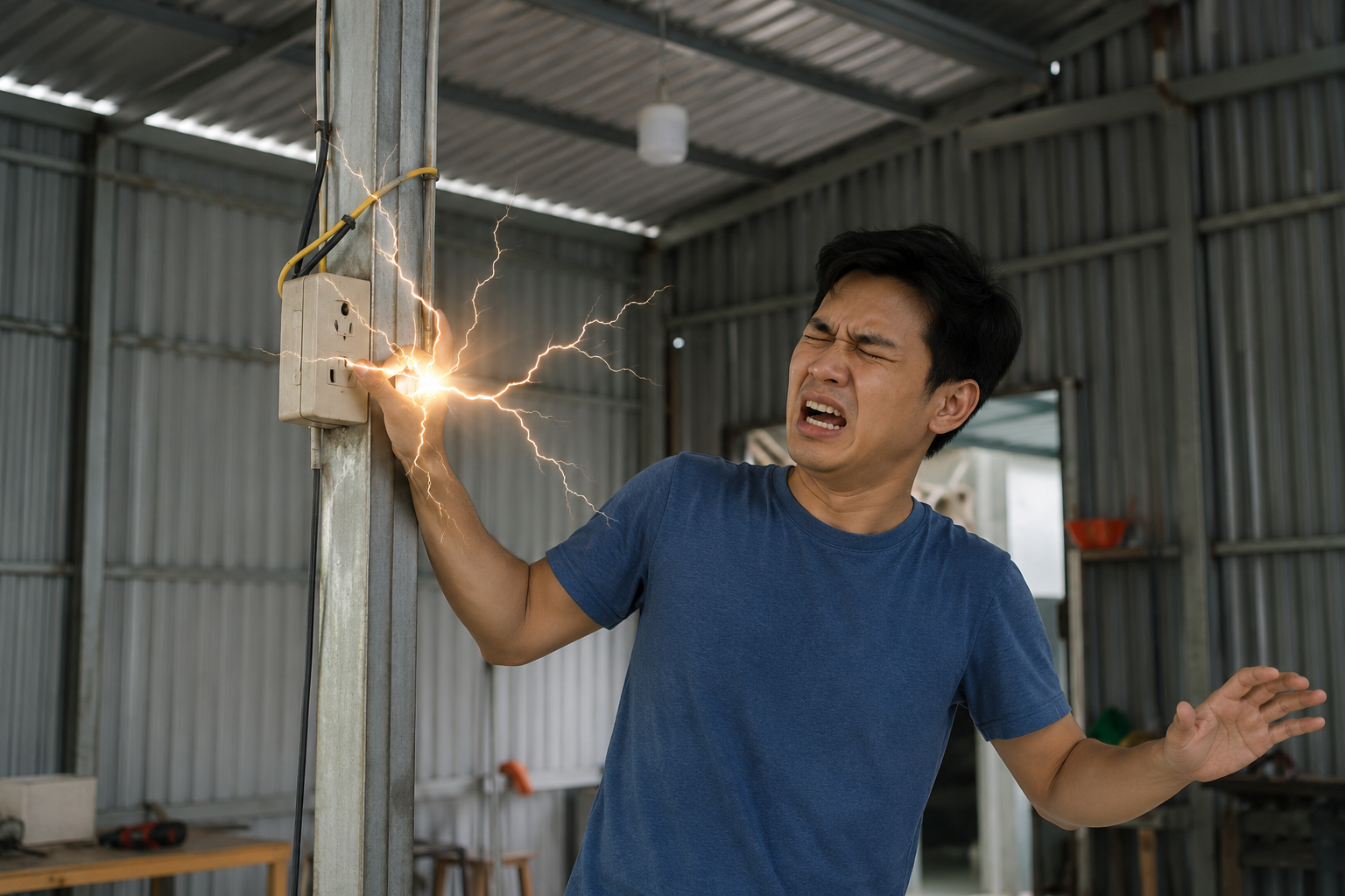 Giật điện tại nhà tôn