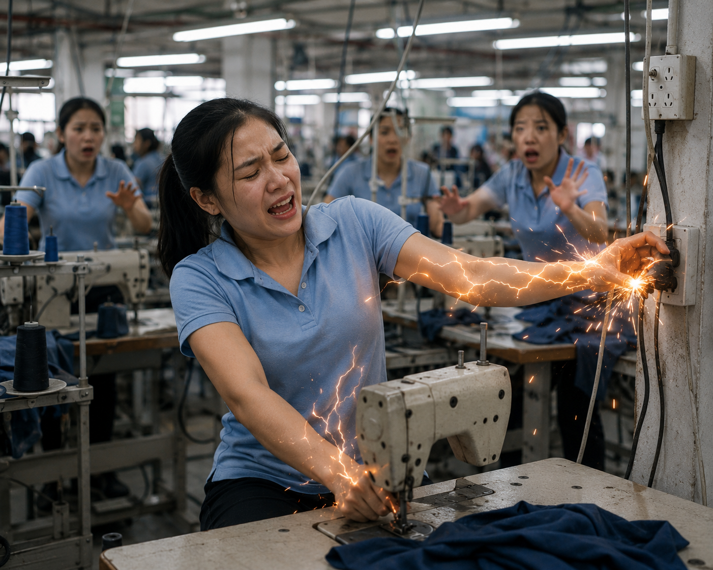 Giật điện xưởng may