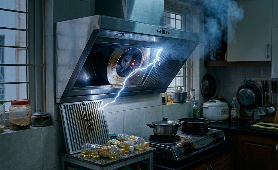 Máy hút mùi rò rỉ điện
