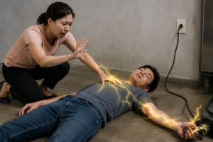 Sờ trực tiếp vào người bị điện giật