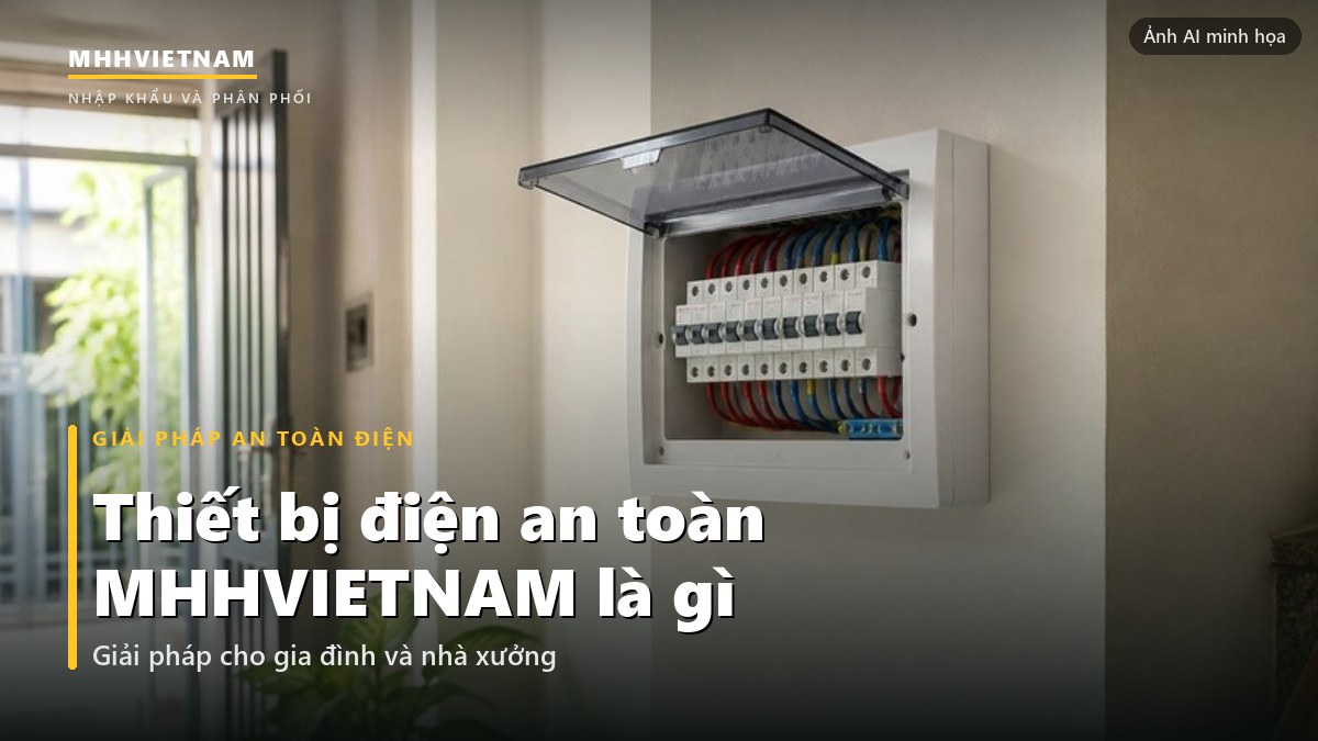Tủ điện gia đình gắn tường cạnh cầu thang trong nhà ống Việt Nam